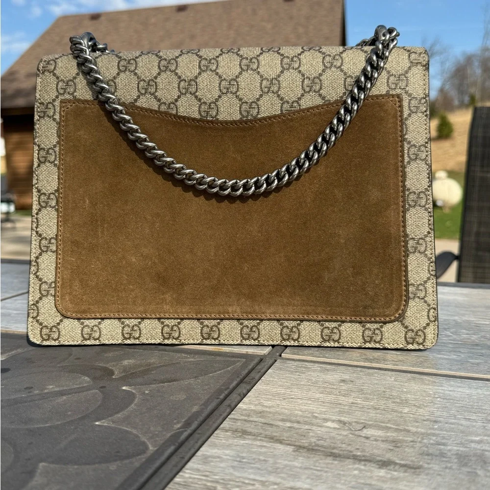 Vintage Gucci Large Beige and Brown Shoulder Bag Pristine Condition - Picture 4 of 17